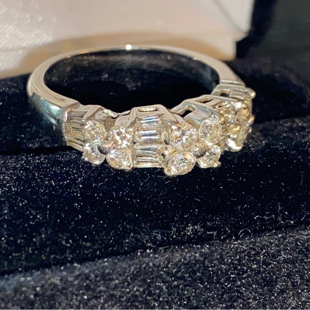 14kt White Gold, 3+ ct Genuine SI2-VS quality Diamond ring, Vintage 1988